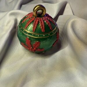 Festive Green and Red Holiday Ornament